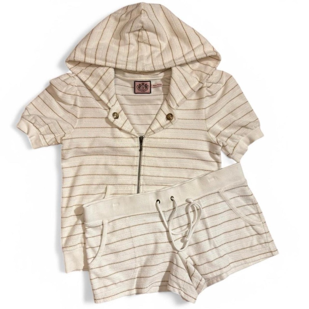 Vintage Juicy Couture Cream Gold Terrycloth Set Nautical Size Large